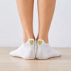 Chaussettes blanche en coton à languette cœur doré pour femme 