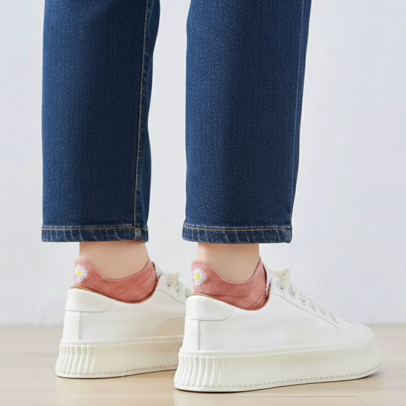 Chaussettes vertes en coton à languette fleur pour femme | Chaussettes douces et respirantes | Fabriquées à partir de matériaux de haute qualité | Un cadeau parfait pour les femmes de tous âges