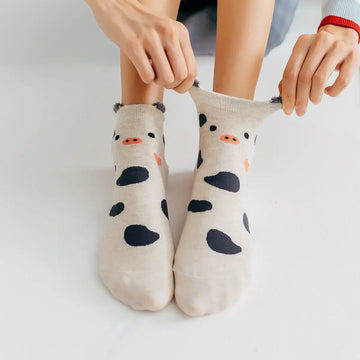 Chaussettes animaux oreilles en relief 