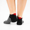 Chaussettes basses à rayures en coton à motif cœur 