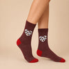 Chaussettes Hautes Coeur Léopard