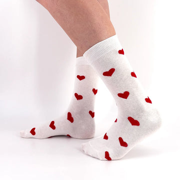 Chaussettes en coton à motif cœur pour femme 