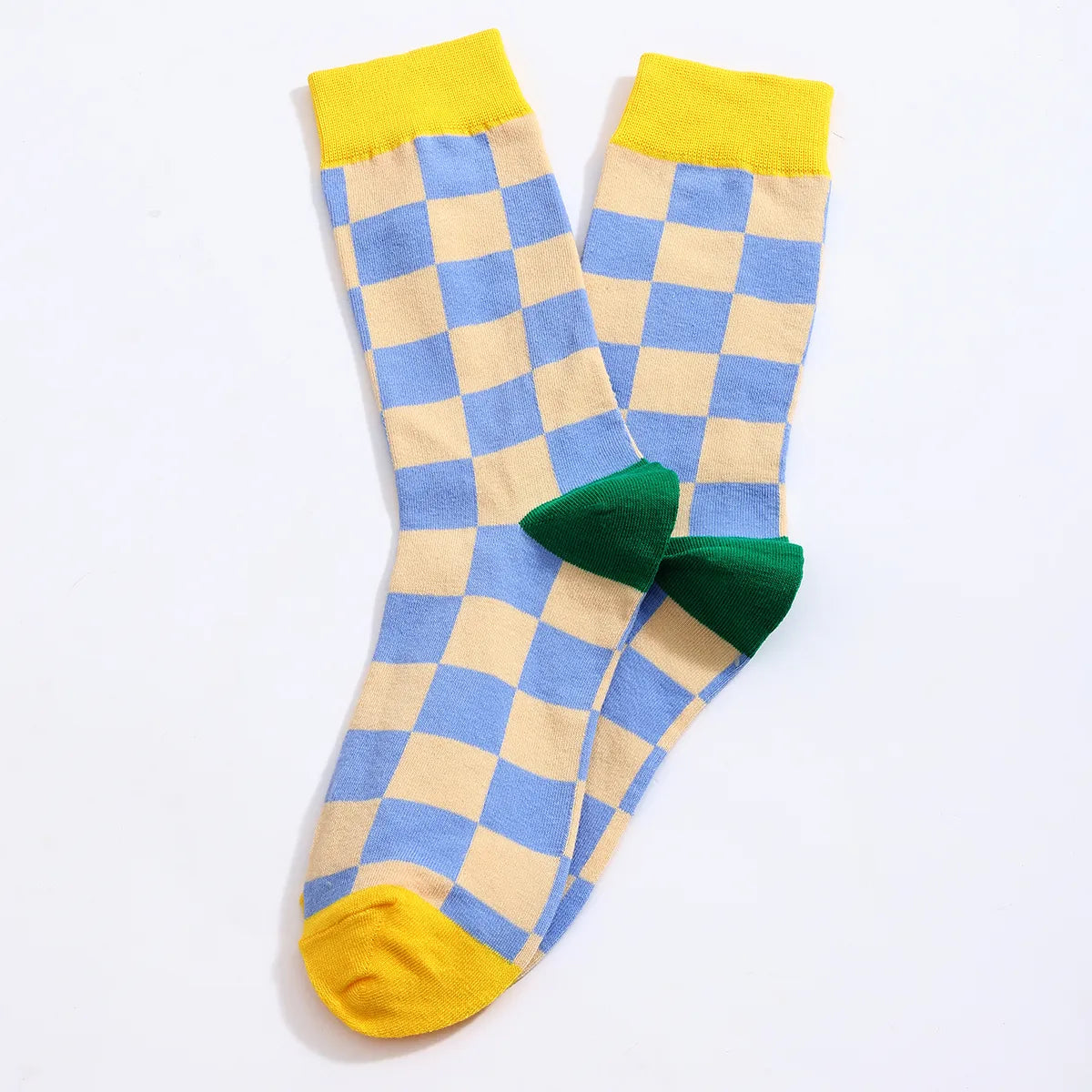 Chaussettes hautes motif damier pour homme