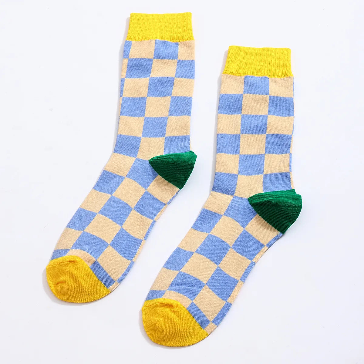 Chaussettes hautes motif damier pour homme
