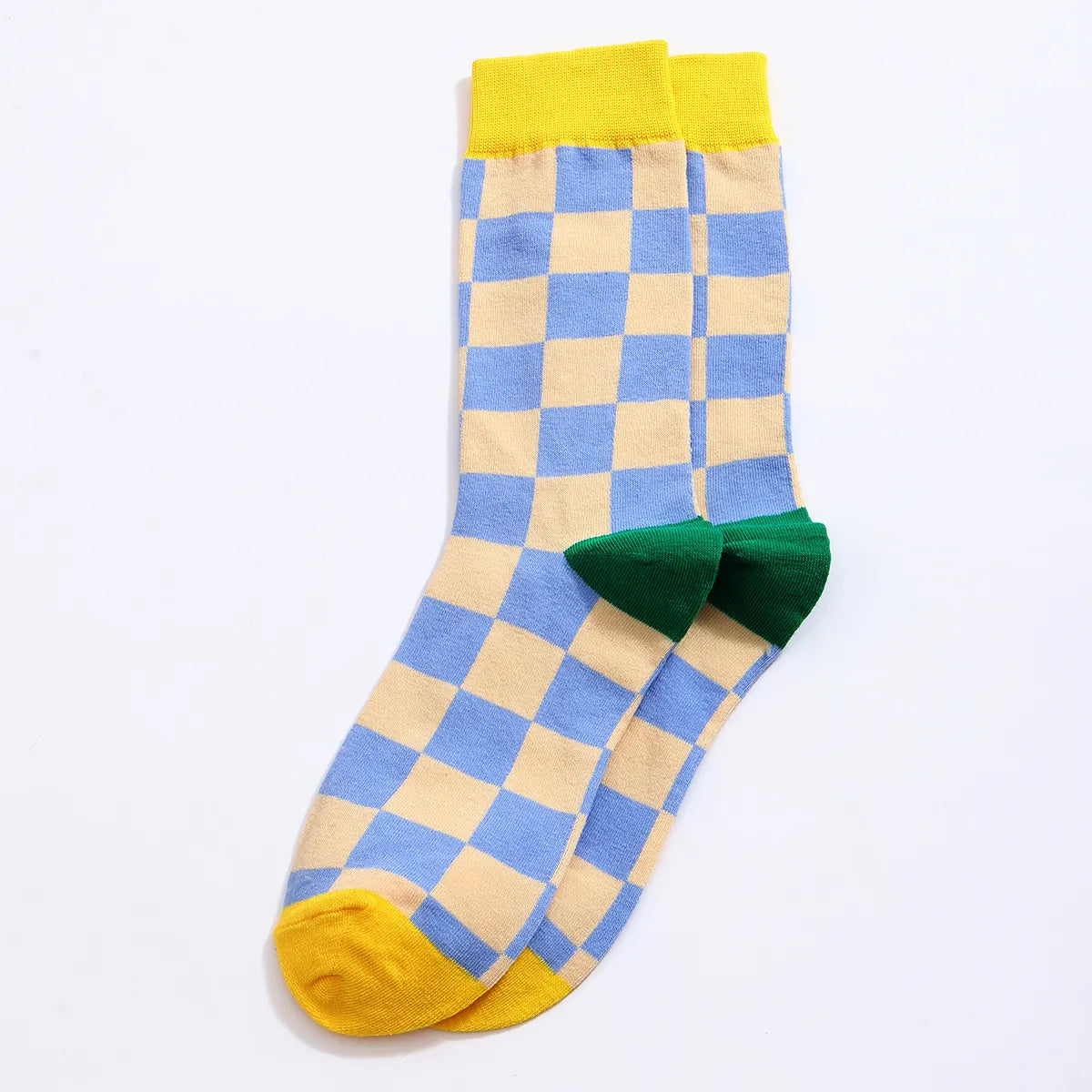 Chaussettes hautes motif damier pour homme