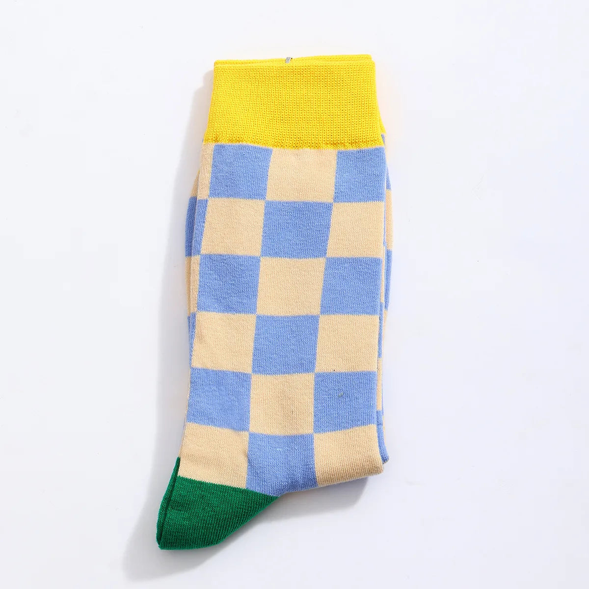 Chaussettes hautes motif damier pour homme