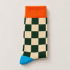 Chaussettes hautes motif damier pour homme
