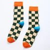 Chaussettes hautes motif damier pour homme