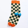 Chaussettes hautes motif damier pour homme
