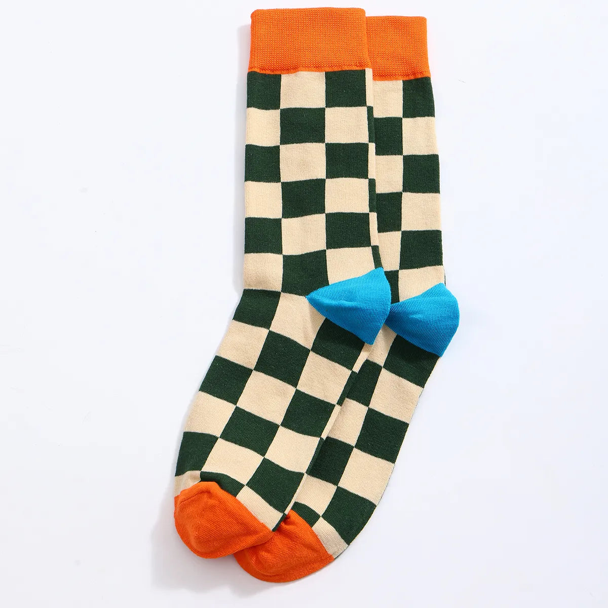 Chaussettes hautes motif damier pour homme