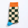 Chaussettes hautes motif damier pour homme