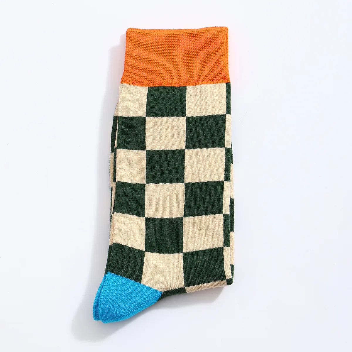 Chaussettes hautes motif damier pour homme