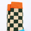 Chaussettes hautes motif damier pour homme