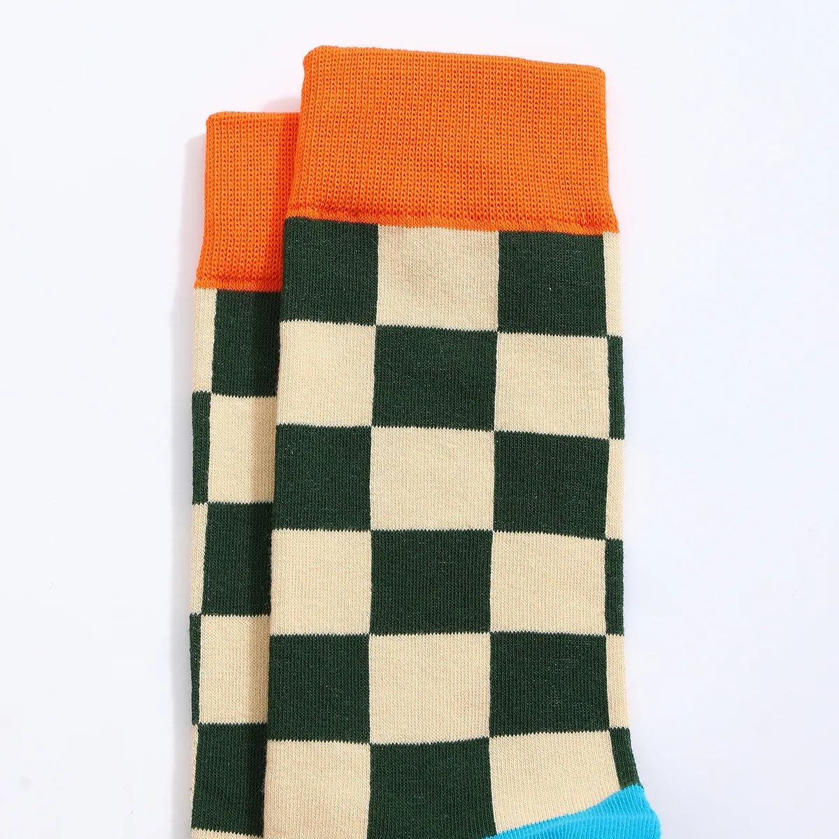 Chaussettes hautes motif damier pour homme