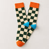 Chaussettes hautes motif damier pour homme