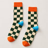 Chaussettes hautes motif damier pour homme