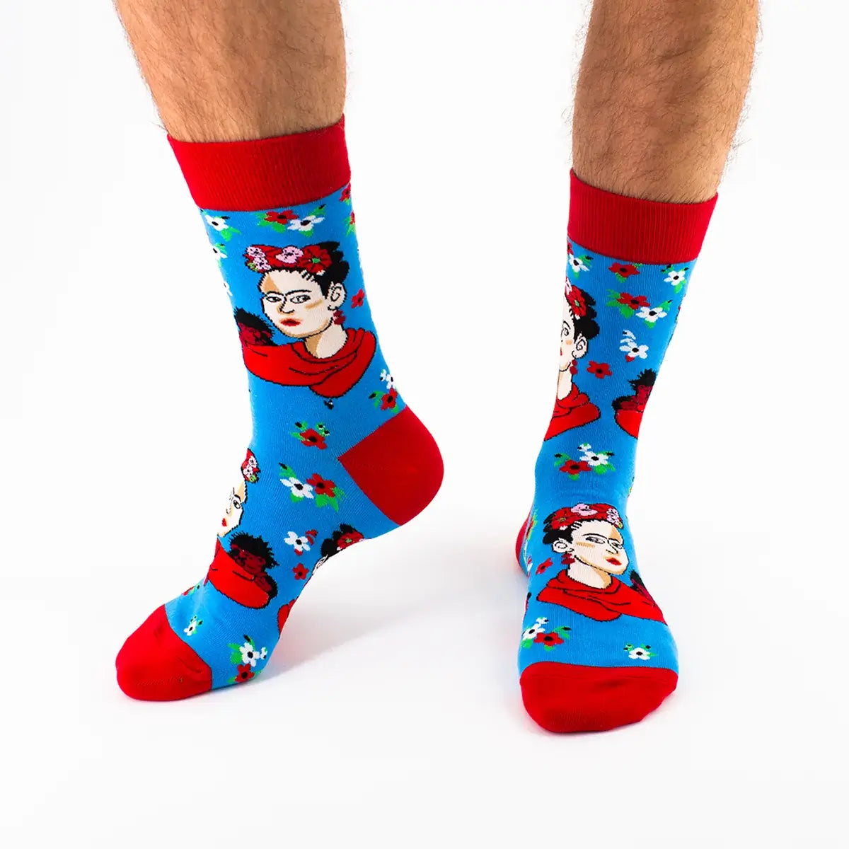 Chaussette haute à l’effigie de Frida Kahlo.