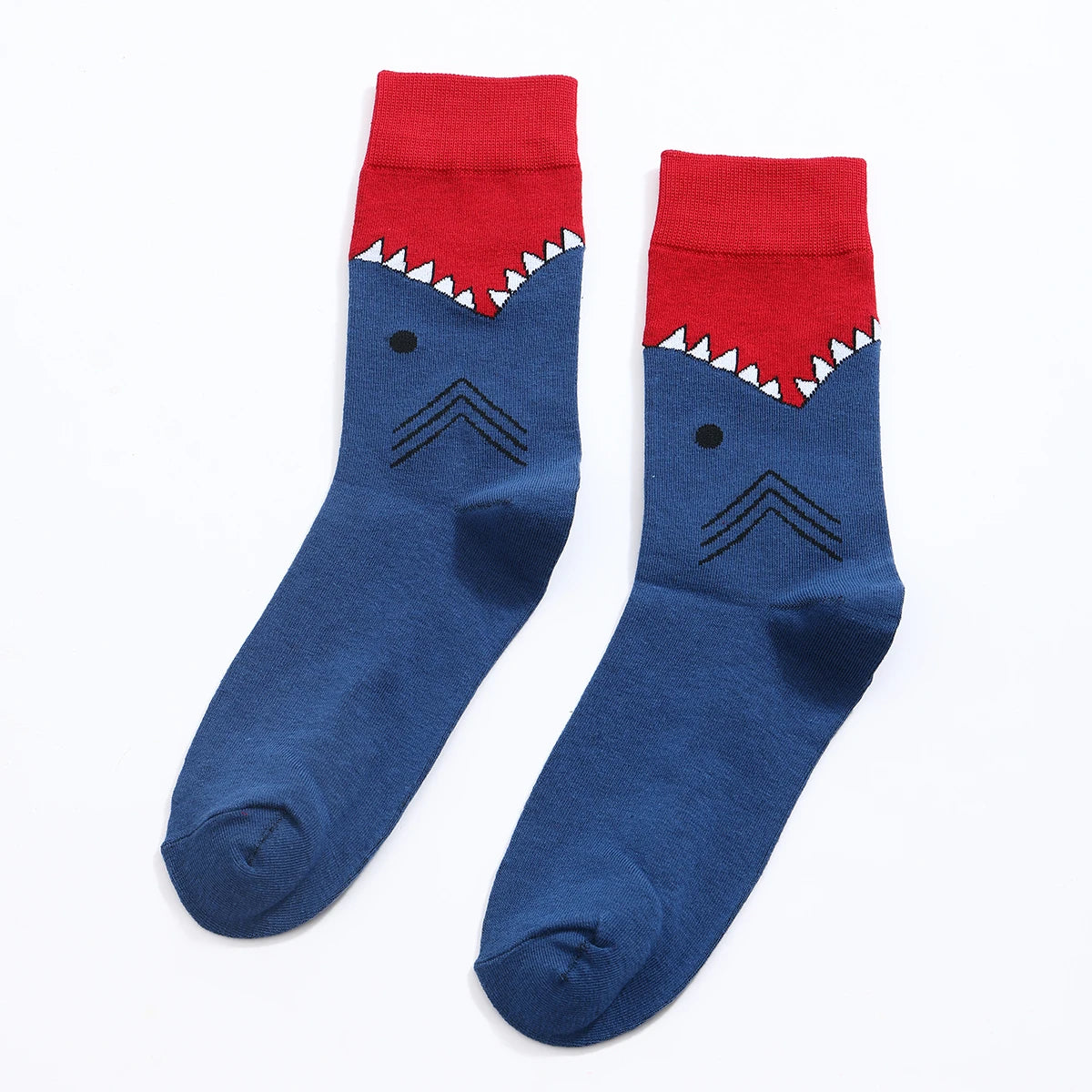 Chaussettes hautes pour homme. Motif mâchoire de crocodile ou de requin. 