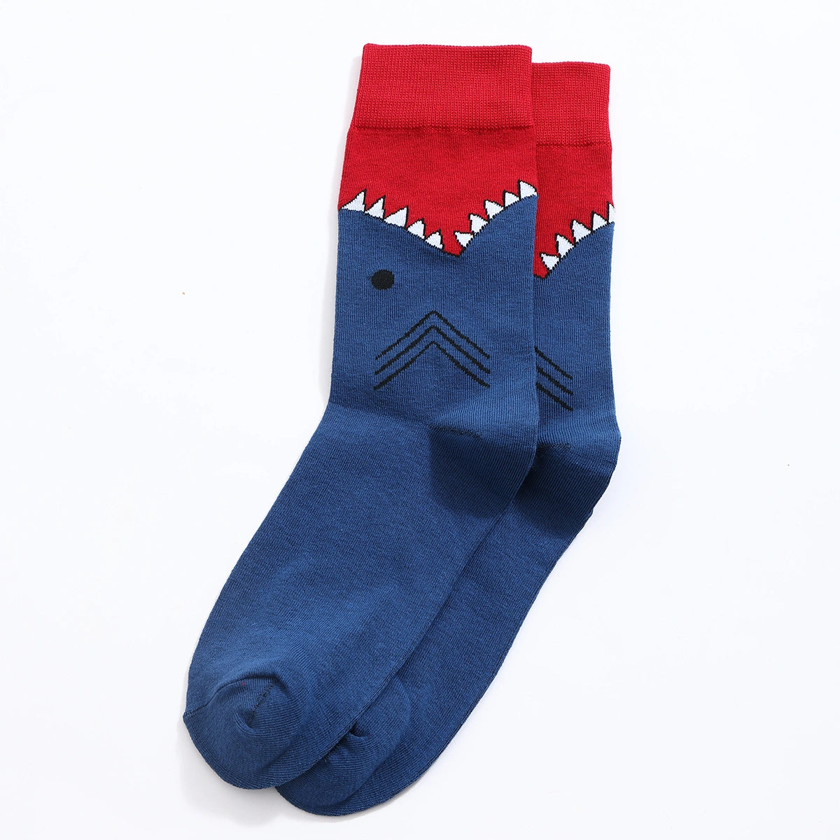 Chaussettes hautes pour homme. Motif mâchoire de crocodile ou de requin. 
