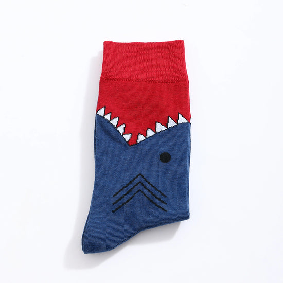 Chaussettes hautes pour homme. Motif mâchoire de crocodile ou de requin. 
