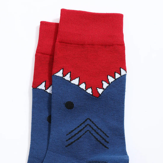 Chaussettes hautes pour homme. Motif mâchoire de crocodile ou de requin. 