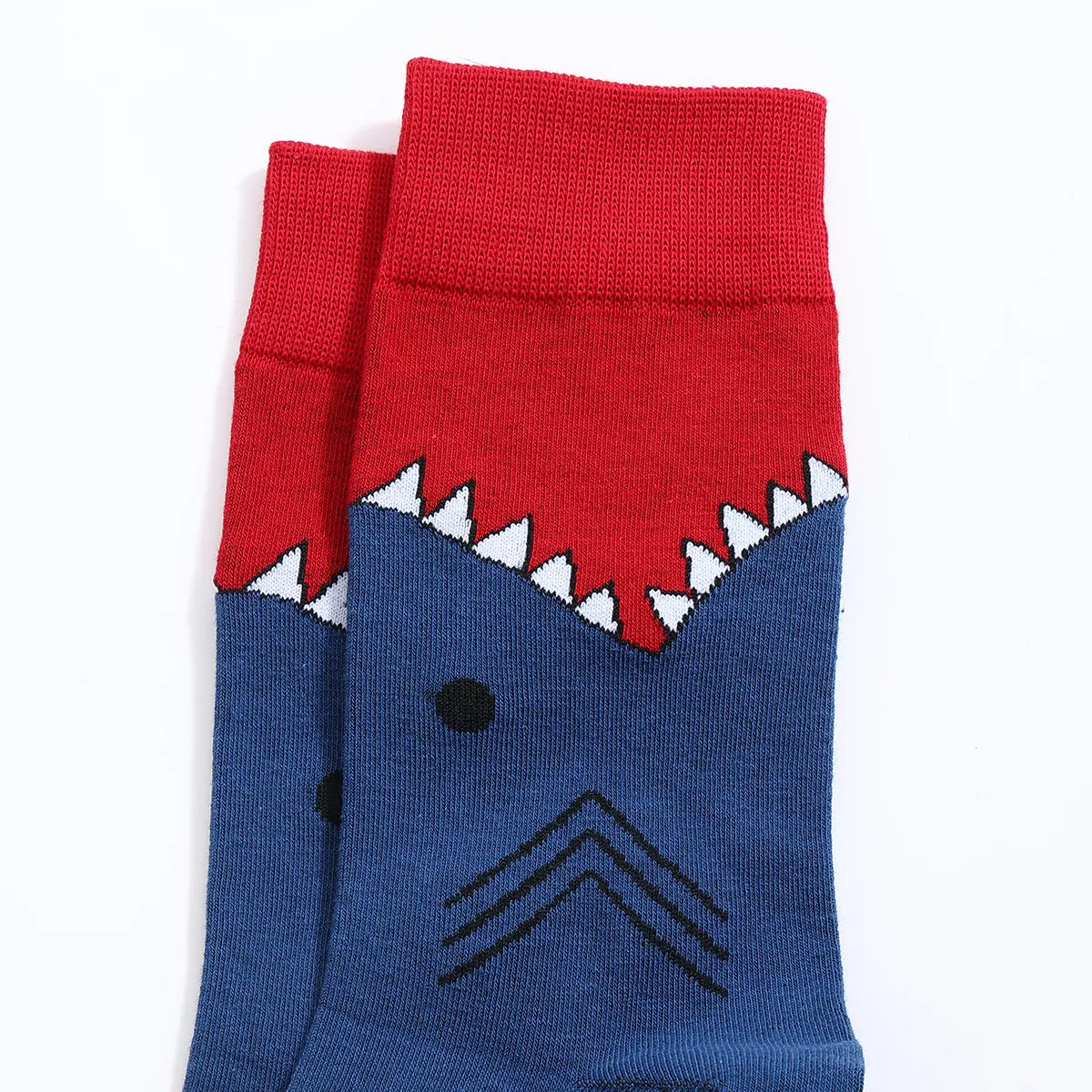 Chaussettes hautes pour homme. Motif mâchoire de crocodile ou de requin. 