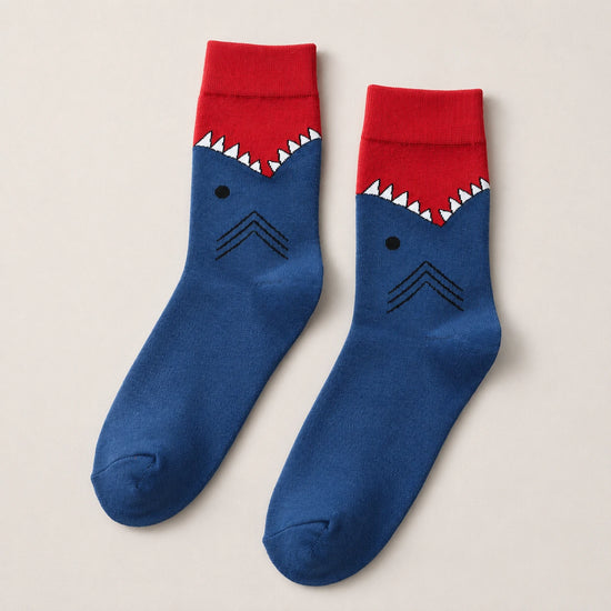 Chaussettes hautes pour homme. Motif mâchoire de crocodile ou de requin. 