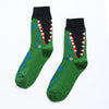 Chaussettes hautes pour homme. Motif mâchoire de crocodile ou de requin. 