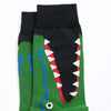 Chaussettes hautes pour homme. Motif mâchoire de crocodile ou de requin. 