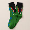 Chaussettes hautes pour homme. Motif mâchoire de crocodile ou de requin. 