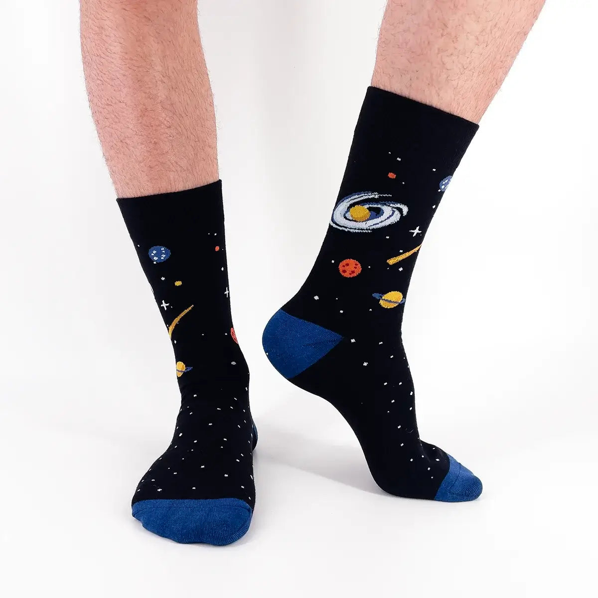 Chaussette haute homme motif espace.
