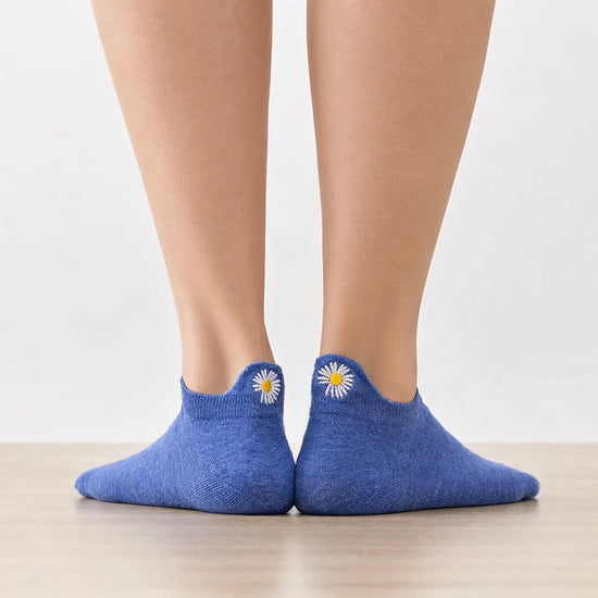 Lot de 5 chaussettes languette fleur 