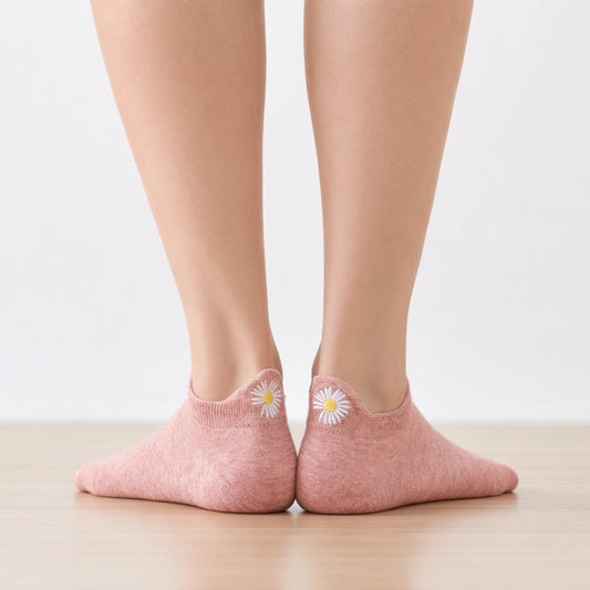 Lot de 5 chaussettes languette fleur 