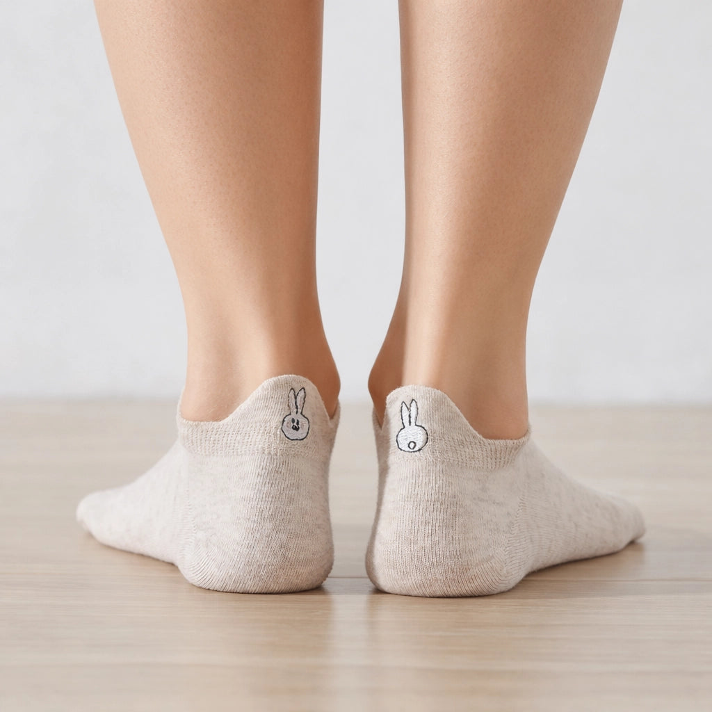 Chaussettes languette lapin beiges