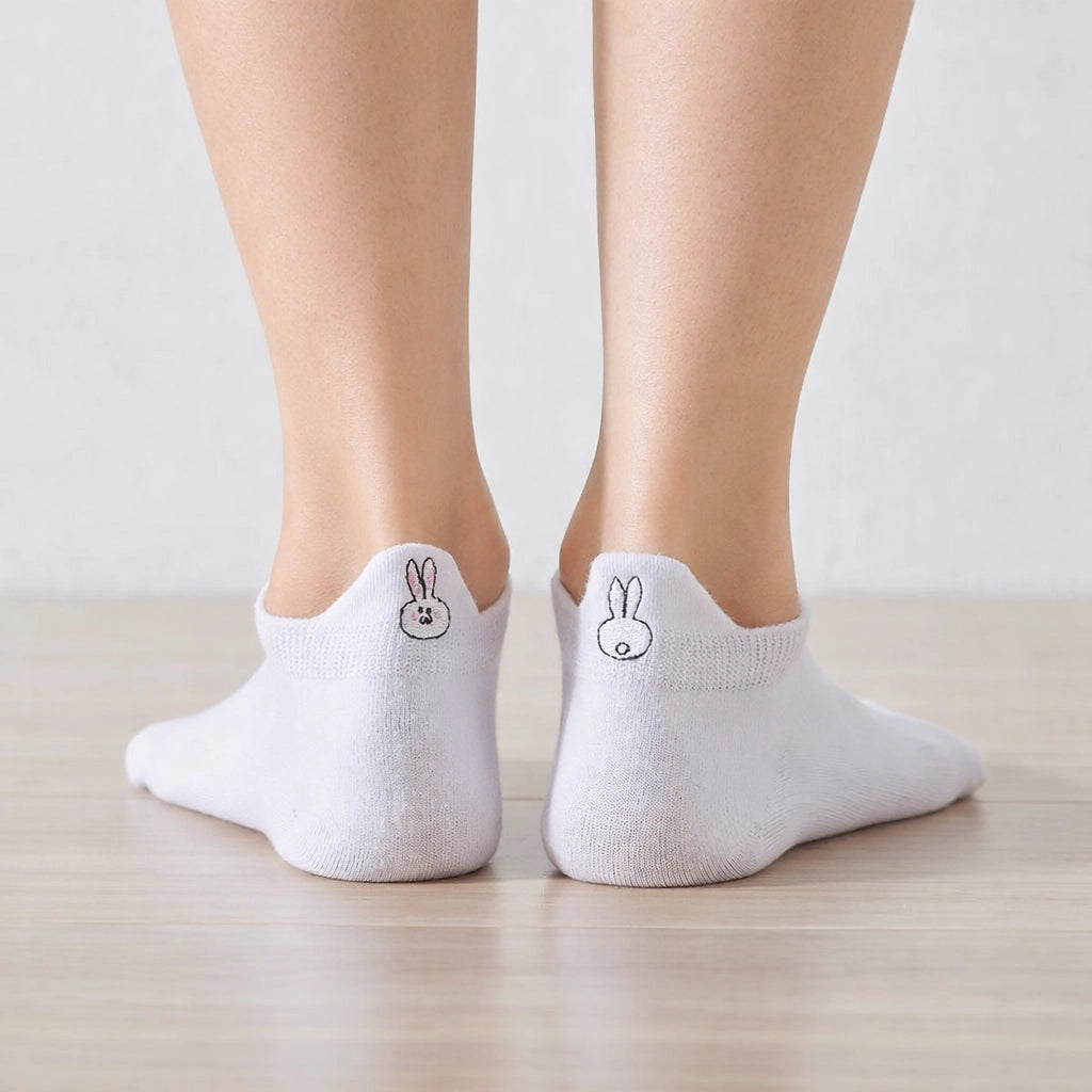Chaussettes languette lapin blanches