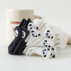 Chaussettes languette, motif panda, coloris blanc et noir