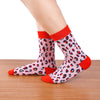 Chaussettes montantes imprimé léopard rose, douces et épaisses 