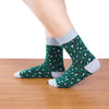 Chaussettes montantes imprimé léopard vert, douces et épaisses 