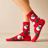 Chaussettes hautes, motifs bonhomme de neige. Coloris rouge festifs. Douces et Chaudes. Également vendues en lot de 4. Idéales pour offrir. 