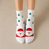 Chaussettes hautes de Noël coeur, motifs Père Noël, Renne, Bonhomme de Neige et Ours 