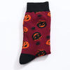 Chaussettes hautes homme Halloween taille 38-45. Confortables et extensibles, avec motifs citrouilles et araignées. Style festif garanti.