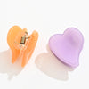 Lot de 2 petites pinces à cheveux en forme de coeur I Coloris orange et mauve I Matière acrylique 