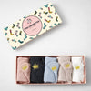 Lot de 5 chaussettes languette, motif couronne brodé au fil doré sur la languette, disponible en noir, rose, bleu, beige et blanc