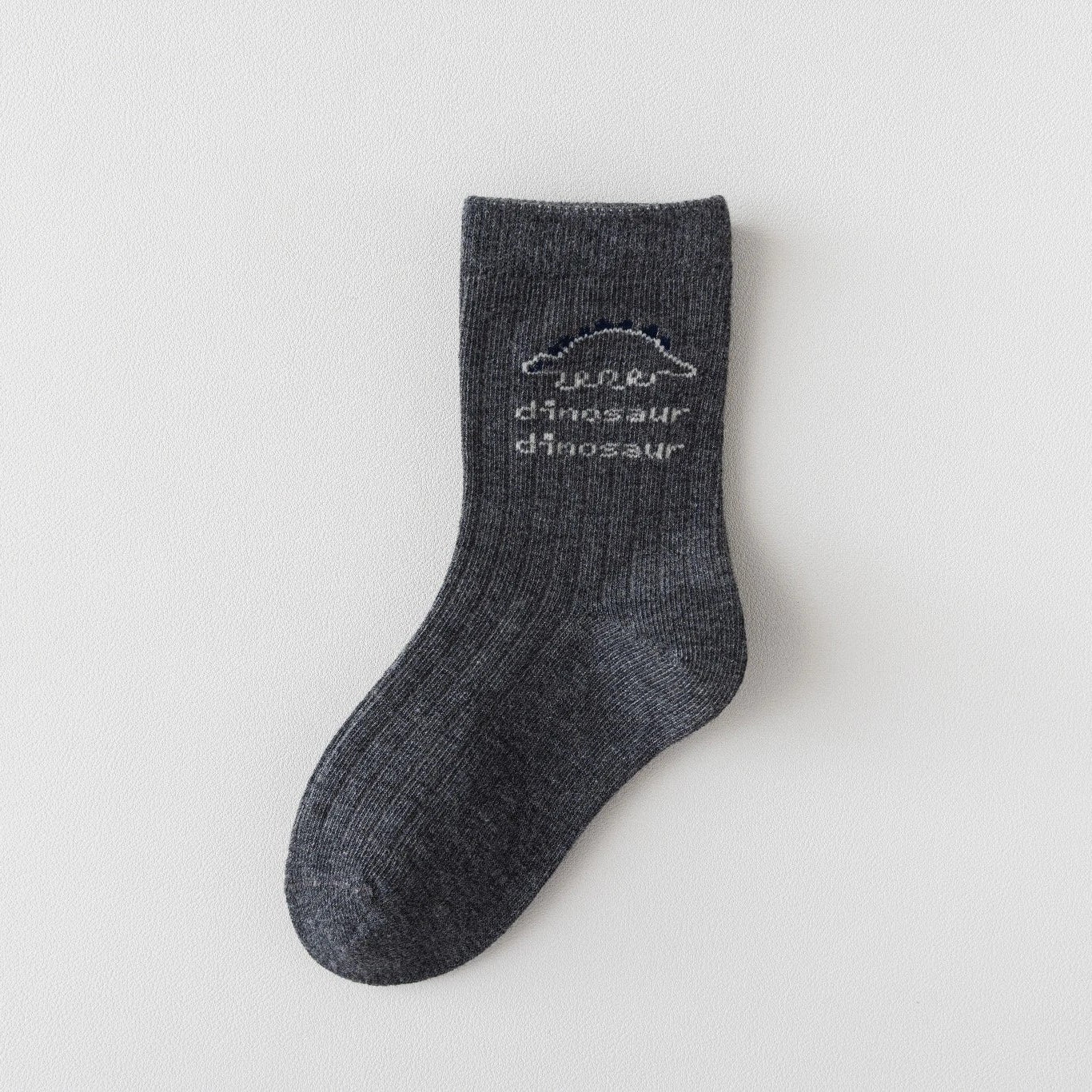 Lot de 5 chaussettes enfants garçon. Coloris bleu/gris/vert. Motif dinosaure. 