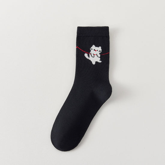 Lot de 3 chaussettes hautes à motif chat. Confortables, douces et originales, elles apportent une touche ludique à vos tenues. Taille unique 35-41.