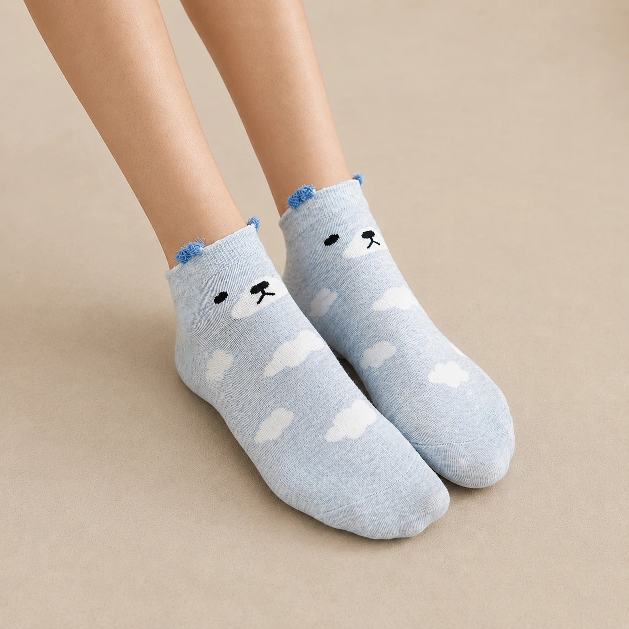 Lot de chaussettes animaux oreilles en relief 