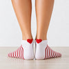 Lot de Chaussettes rayure en coton à motif cœur marine pour femme | Chaussettes douces et respirantes | Un cadeau parfait pour les femmes de tous âges | Disponibles à un prix abordable.