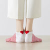 Chaussettes blanche à rayure en coton à motif cœur marine pour femme | Chaussettes douces et respirantes | Un cadeau parfait pour les femmes de tous âges | Disponibles à un prix abordable.