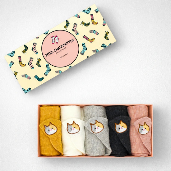 Chaussettes en coton à languette chat pour femme | Chaussettes confortables et élégantes | Idéales pour le quotidien ou les occasions spéciales | Disponibles en plusieurs couleurs et tailles