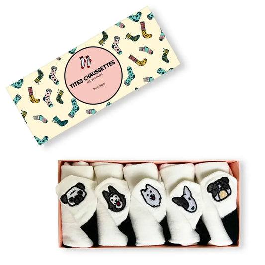 Chaussettes en coton à languette chien pour femme | Chaussettes confortables et élégantes | Idéales pour le quotidien ou les occasions spéciales 